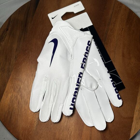 Nike TCU Horned Frogs Team Issued Vapor Jet 7.0 Football Gloves White Size XL